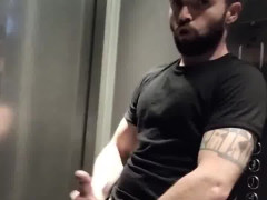 horny cock elevator wank and cum fountain cumshot